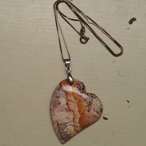 Heart Necklace With Sterling Silver Chain